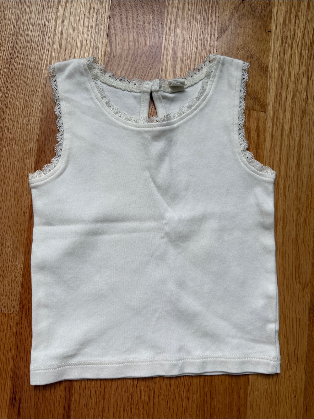 Girls' White Selene Lace-Trim Tank Top